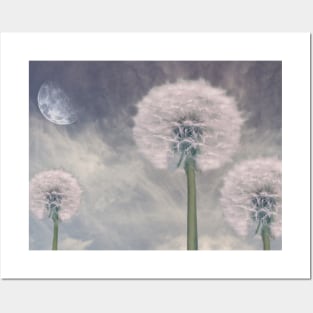 Landscape with dandelions Posters and Art